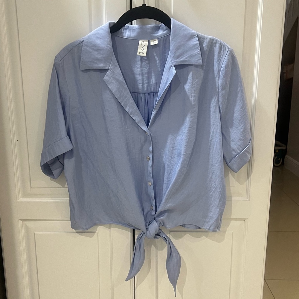 Joie Women's blue color Tie-Front Top size small